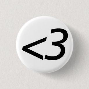 Less Than Three 1 Inch Round Button