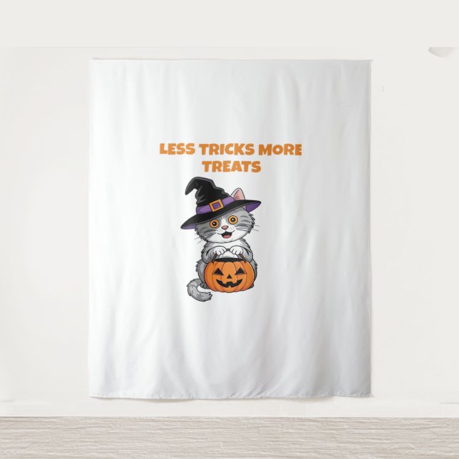 Less Tricks More Treats Halloween Gifts Classic T- Tapestry (Front)