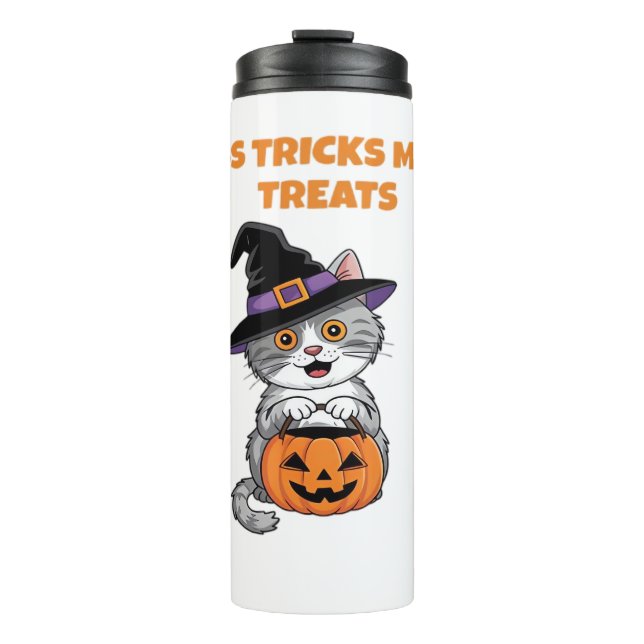 Less Tricks More Treats Halloween Gifts Classic T- Thermal Tumbler (Front)