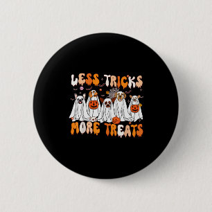 Less Tricks More Treats Soky Ghost Dogs Vet Tech  2 Inch Round Button