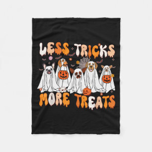 Less Tricks More Treats Soky Ghost Dogs Vet Tech  Fleece Blanket