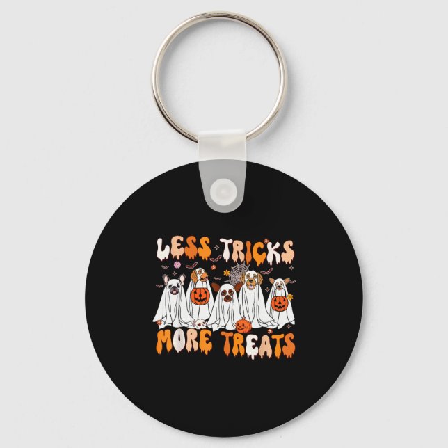 Less Tricks More Treats Soky Ghost Dogs Vet Tech  Keychain (Front)