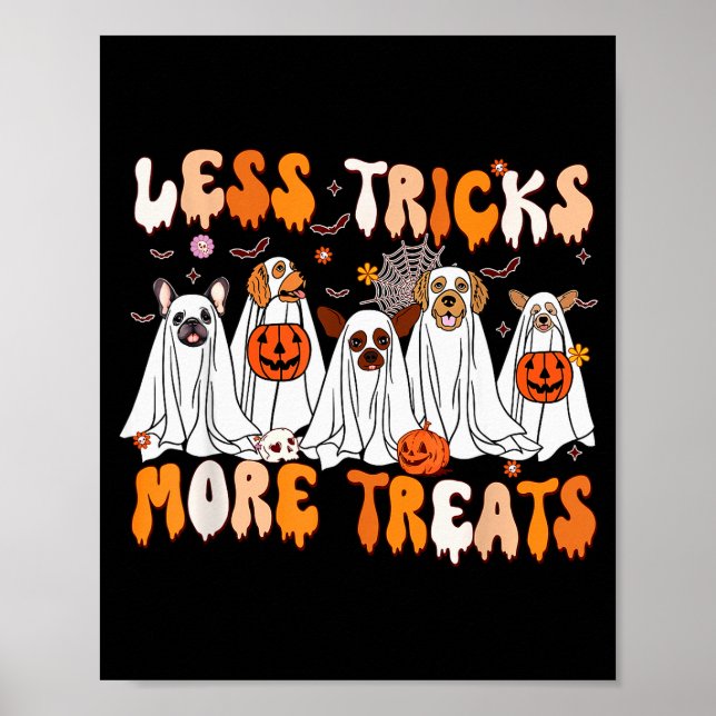 Less Tricks More Treats Soky Ghost Dogs Vet Tech  Poster (Front)