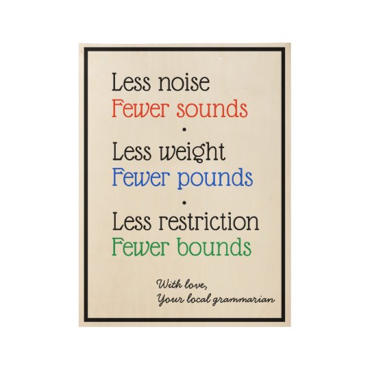 Less Versus Fewer