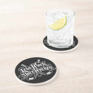 Less Work More Hockey Sandstone Coaster