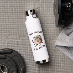 Less Working More Hiking Funny Hiking Dove Water Bottle