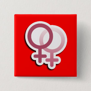 LESSBIAN LOVE SYMBOLS PINK -.png 2 Inch Square Button