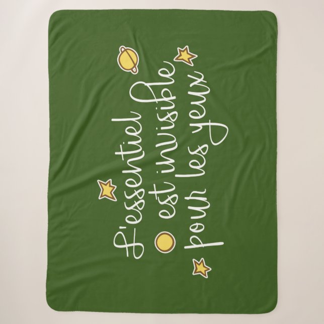 L'essentiel est invisible pour les yeux sherpa blanket (Front)