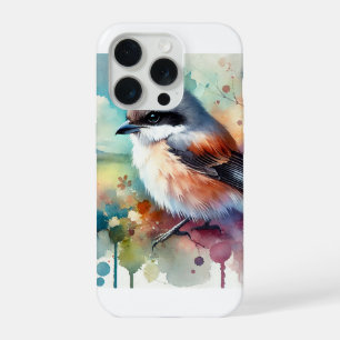Lesser Grey Shrike 010824AREF131 - Watercolor iPhone 15 Pro Case