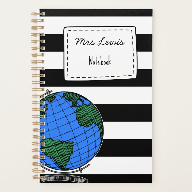 LESSON PLANNER WITH NAME world theme (Front)