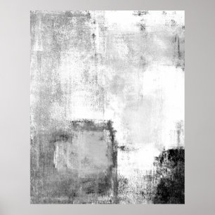'Lessons' Black and White Abstract Art Poster
