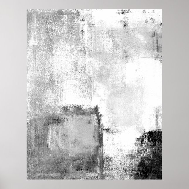 'Lessons' Black and White Abstract Art Poster (Front)