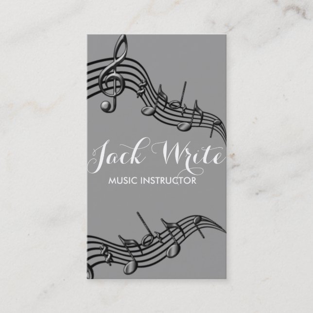 Lessons Instrument Music Instructor Business Business Card (Front)