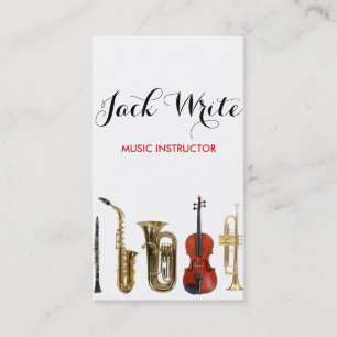 Lessons Instrument Music Instructor Business Card