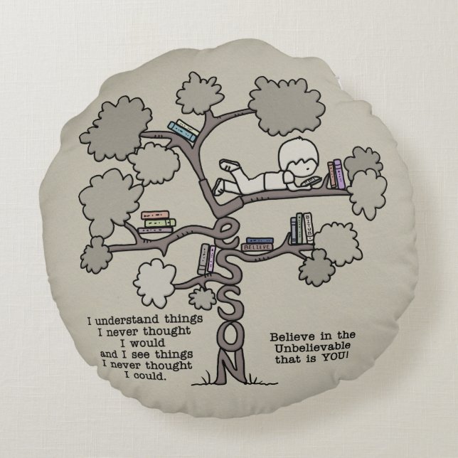 Lessons Learned Round Pillow (Back)