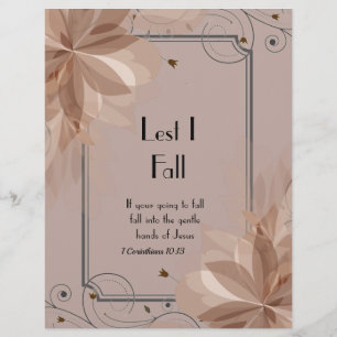 Lest I Fall Poem Personalized Paper