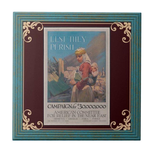 Lest They Perish Poster Ceramic Tile (Front)