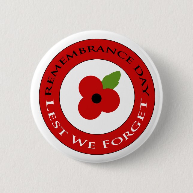 Lest we forget - Badge 2 Inch Round Button (Front)