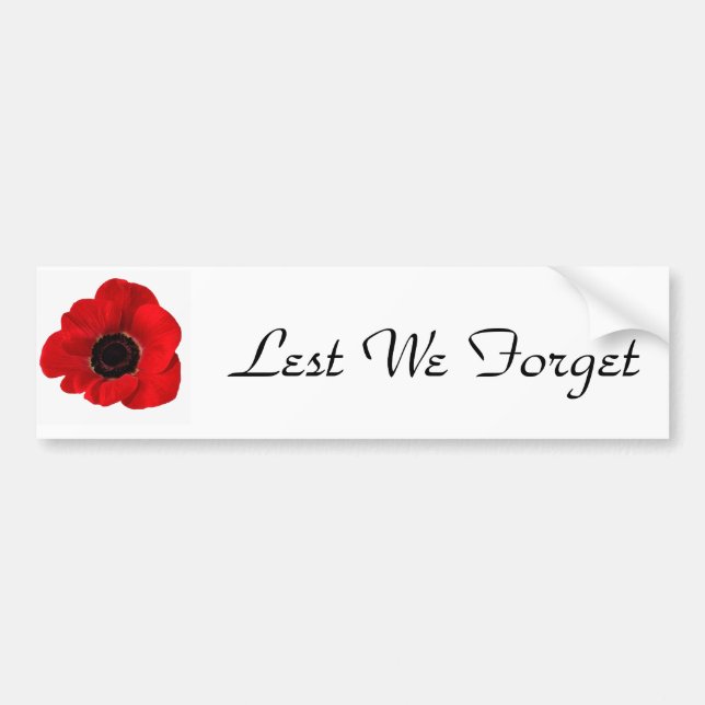 Lest We Forget Bumper Sticker (Front)