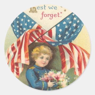Lest We Forget Memorial Day Classic Round Sticker
