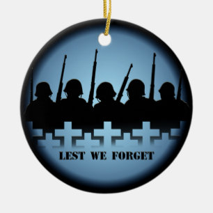 Lest We Forget Ornament Personalized Memorial Gift