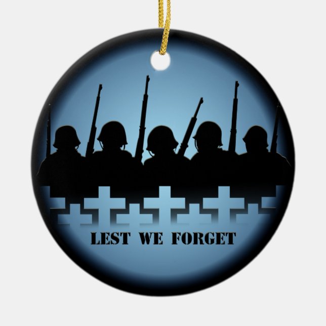 Lest We Forget Ornament Personalized Memorial Gift (Front)
