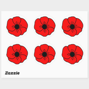 Lest We Forget - Poppy for Remembrance Day Classic Round Sticker