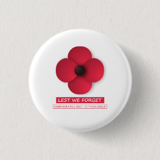 Lest We Forget / Remembrance Day 1 Inch Round Button