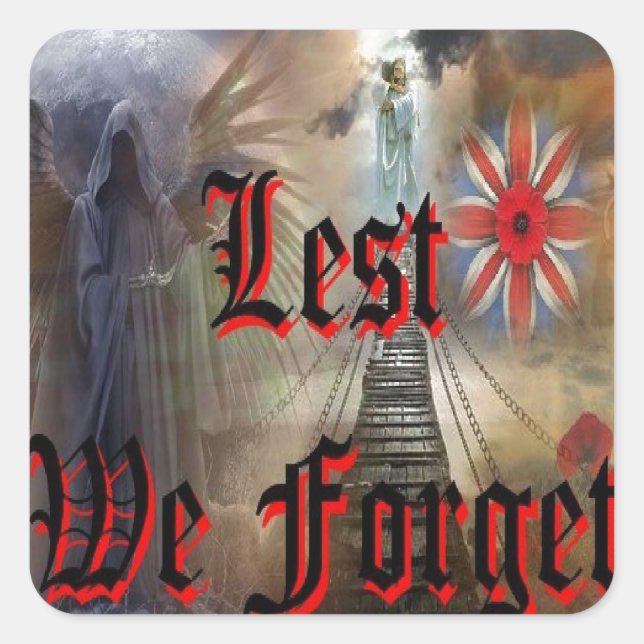 Lest We Forget Square Sticker (Front)