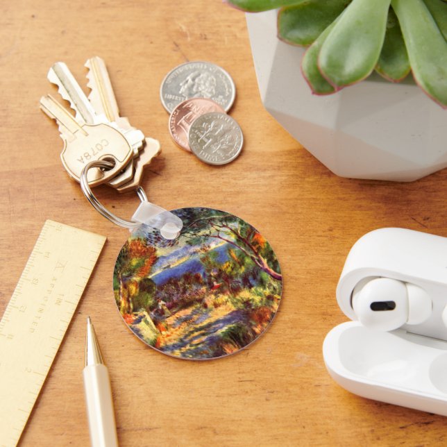 L'Estaque by Pierre Renoir, Vintage Impressionism Keychain (Desk)