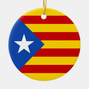 "L'Estelada Blava" Catalan Independence Flag Ceramic Ornament