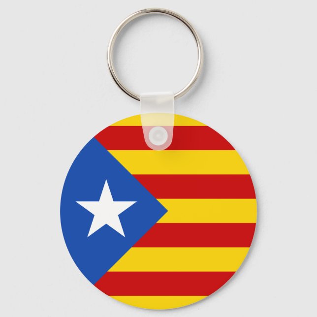"L'Estelada Blava" Catalan Independence Flag Keychain (Front)