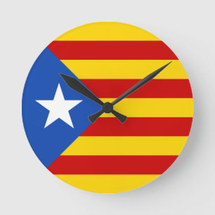 "L'Estelada Blava" Catalan Independence Flag Round Clock