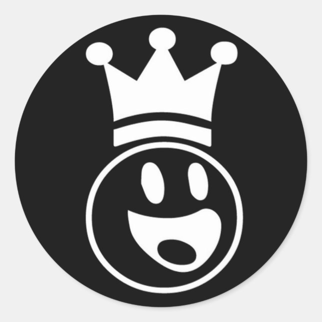 Lester - black round classic round sticker (Front)