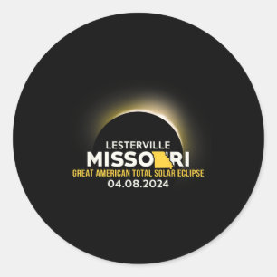 Lesterville Missouri Mo Total Solar Eclipse 2024 Classic Round Sticker