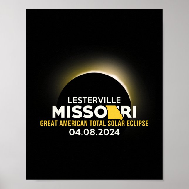 Lesterville Missouri Mo Total Solar Eclipse 2024  Poster (Front)
