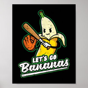 Let's Go Banana Funny Men Boys Kids T-shirt.pn Poster