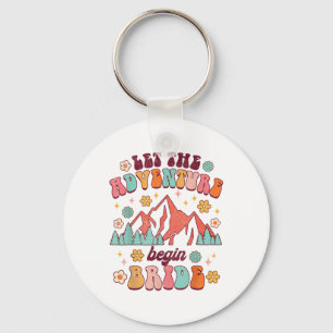 Let Adventure Begin Bride Wedding Announcement New Keychain