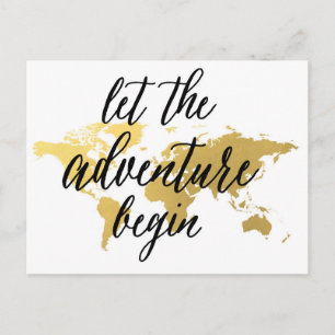 Let adventure begin Graduation Postcard world map