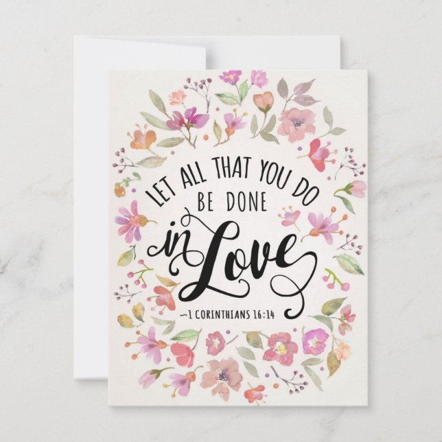Let All That You Do Be Done In Love Holiday Card (Front)