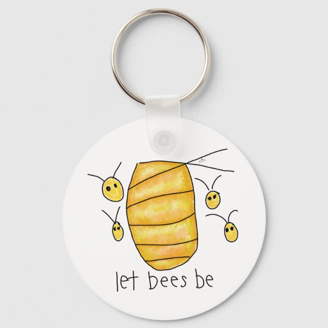 "Let Bees Be" Keychain (Front)