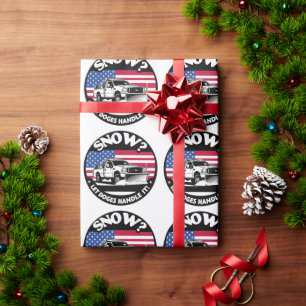 Let Doges Handle It Snow Plowing Art Wrapping Paper