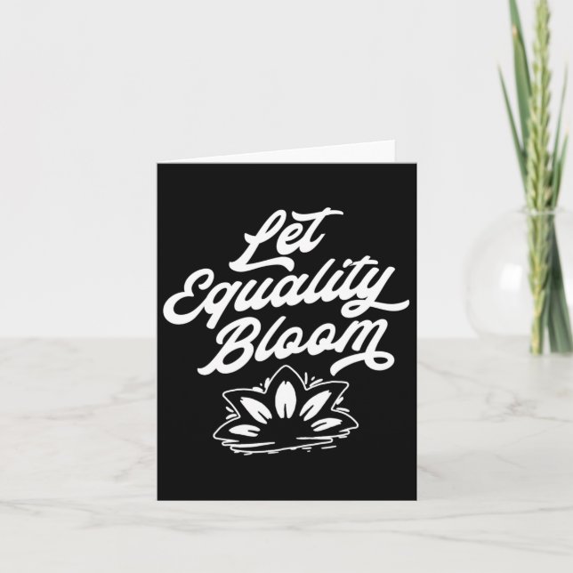 Let Equality Bloom Retro Lotus Flower Pride Graphi Card (Front)