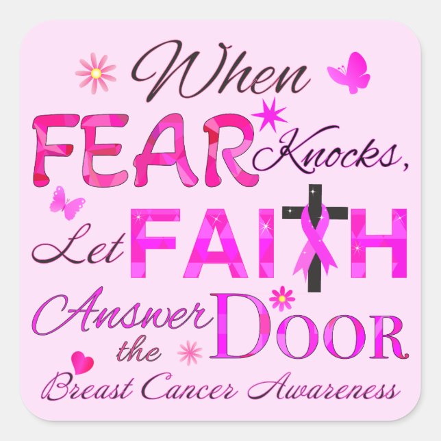 Let FAITH Answer the Door Square Sticker (Front)