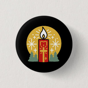 Let Faith Be Your Brightest Star Candle Art 1 Inch Round Button