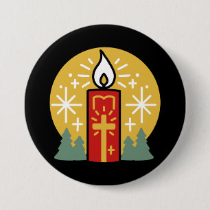 Let Faith Be Your Brightest Star Candle Art 3 Inch Round Button