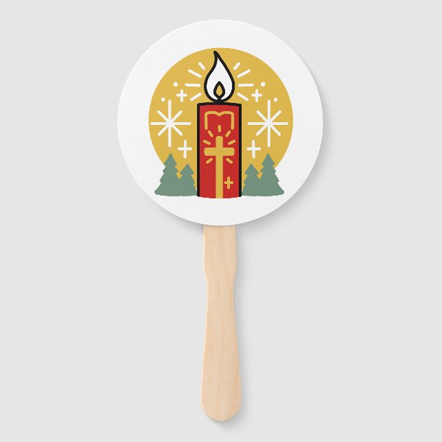 Let Faith Be Your Brightest Star Candle Art Hand Fan (Front)