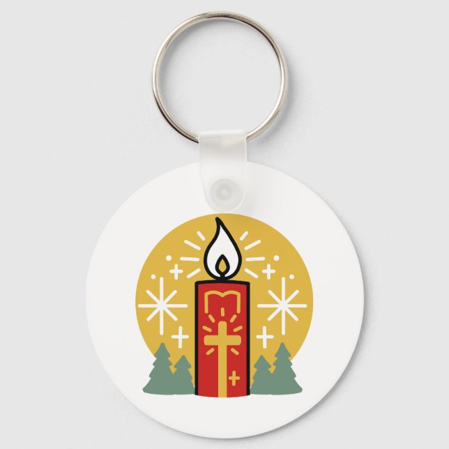 Let Faith Be Your Brightest Star Candle Art Keychain (Front)