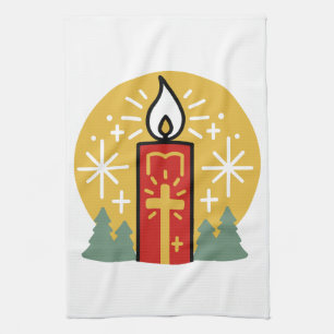 Let Faith Be Your Brightest Star Candle Art Kitchen Towel