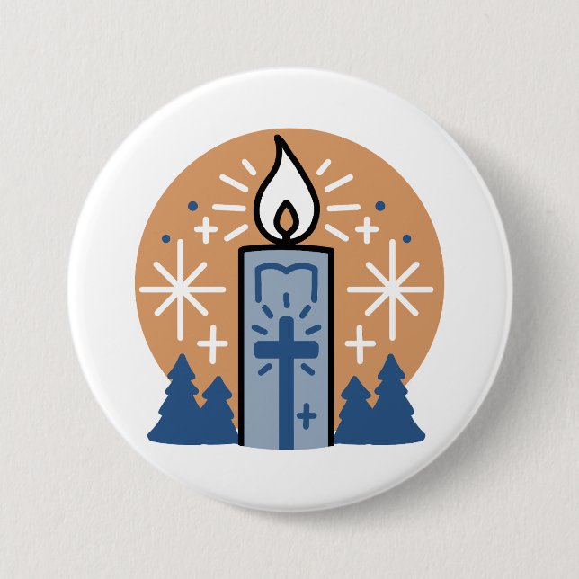 Let Faith Shine Bright: Winter Theme 3 Inch Round Button (Front)